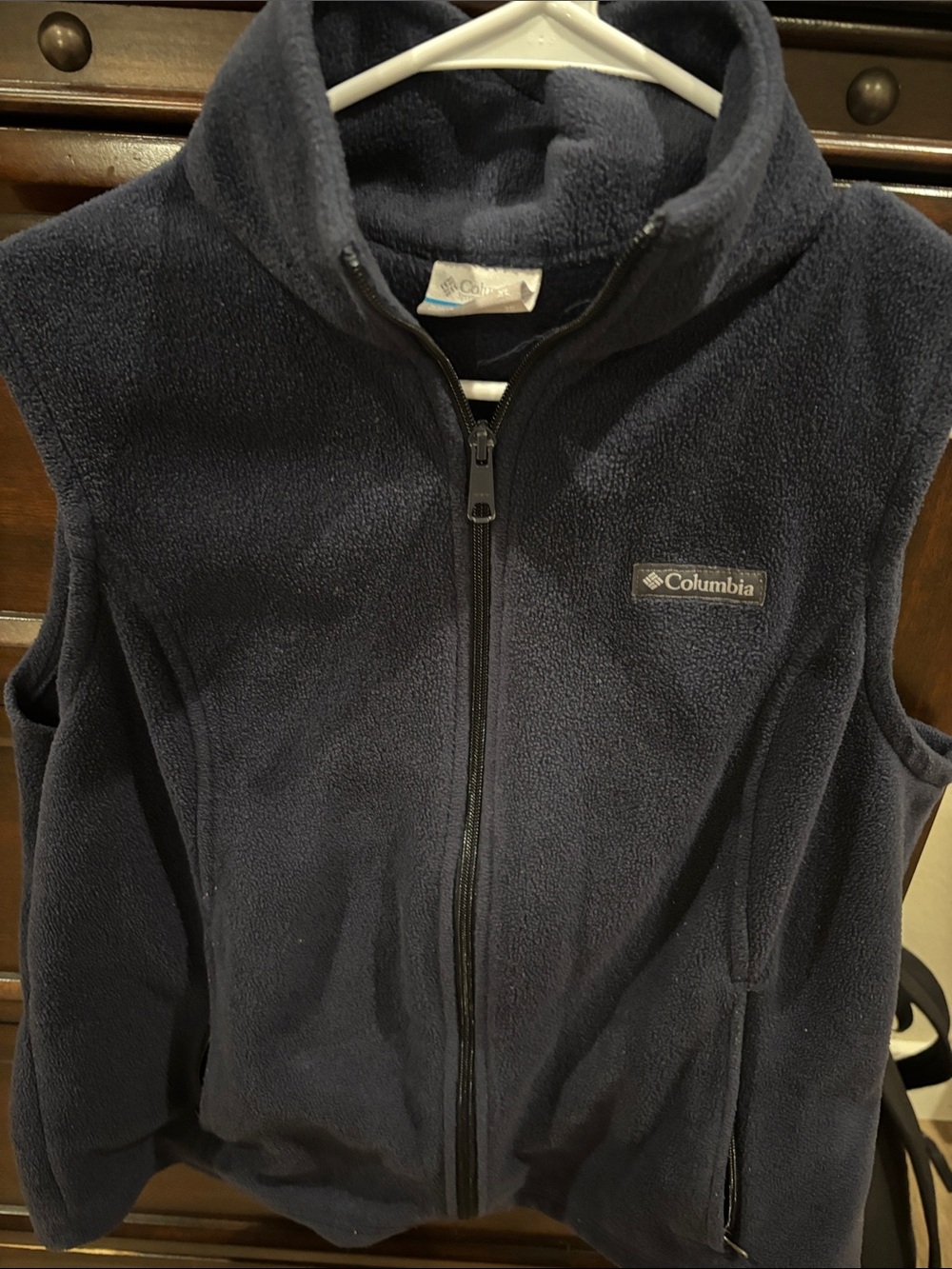 Columbia Ladies Navy Fleece Vest with Zip Front